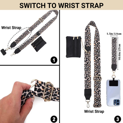 Clip and Go Phone Strap & Pouch - Beige