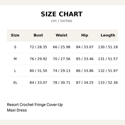 Resort Crochet Fringe Cover-Up Maxi Dress
