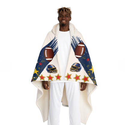 Sports Cozy Hooded Blanket for Movie Theaters & Home A/C