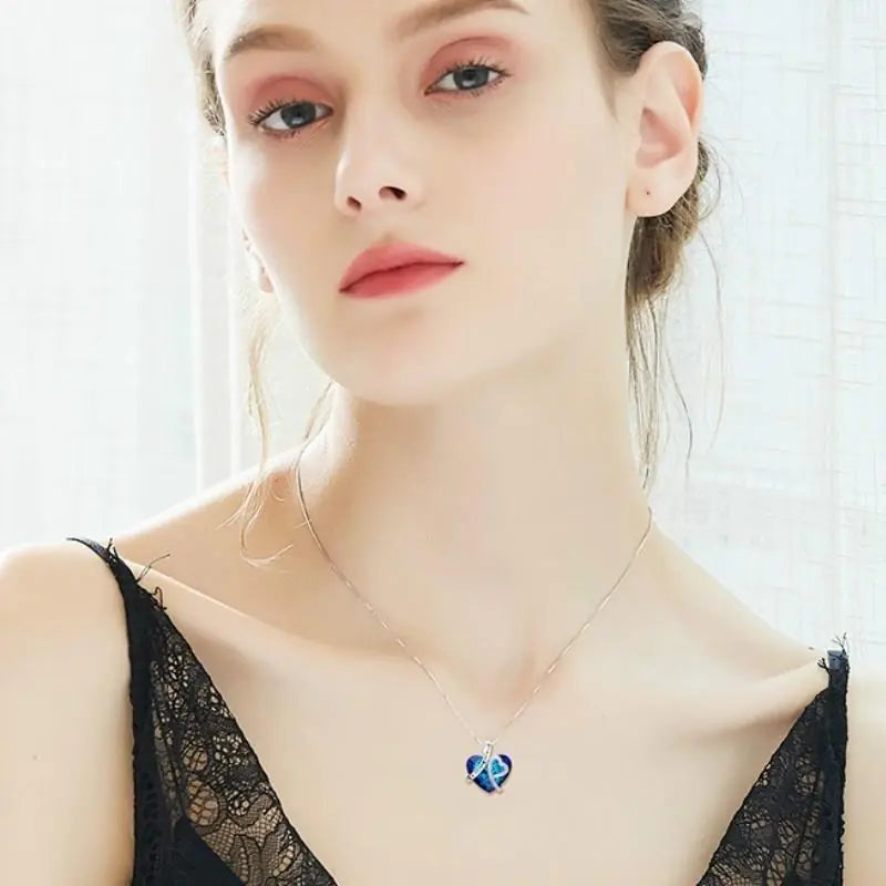 New  "I Love You Forever" Ocean Heart Pendant Necklace