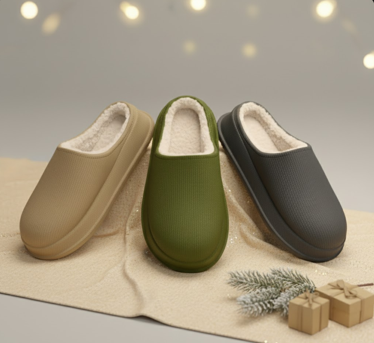 HappyHug Loungers™ Unisex Ultra-Plush Slippers with Warm Artificial Wool Lining & Non-Slip Sole for Home & Travel Comfort