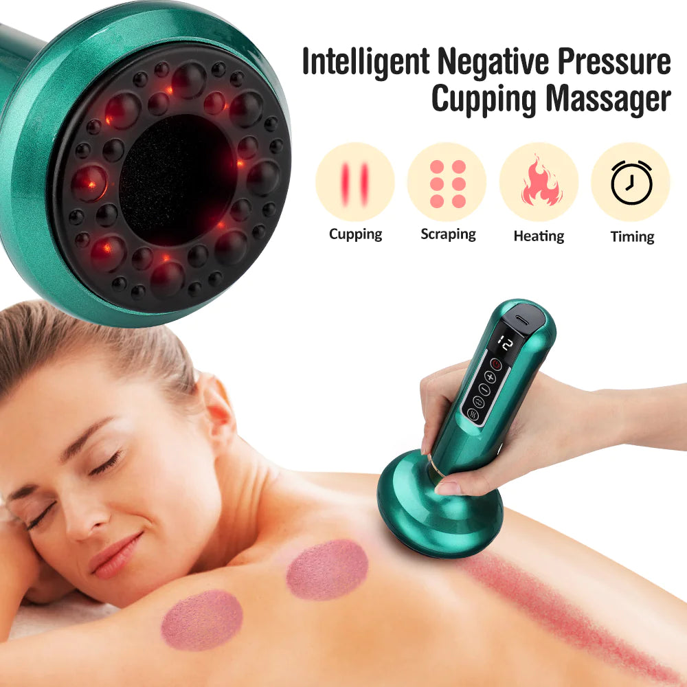 Smart Body Cupping Massager – Relaxing Gua Sha & Suction Massage Device for Smooth Skin Glow
