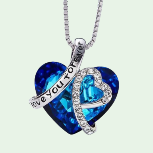 New  "I Love You Forever" Ocean Heart Pendant Necklace