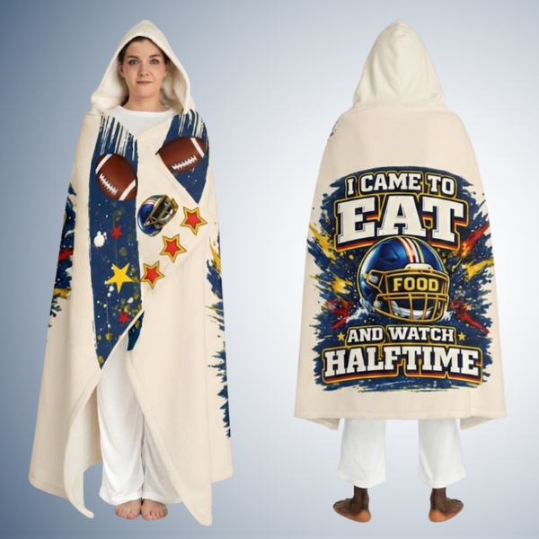 Game Day Hooded Blanket Premium Sherpa Fleece Throw