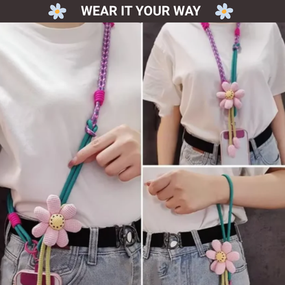 Clip and Go Daisy Rope Phone Strap