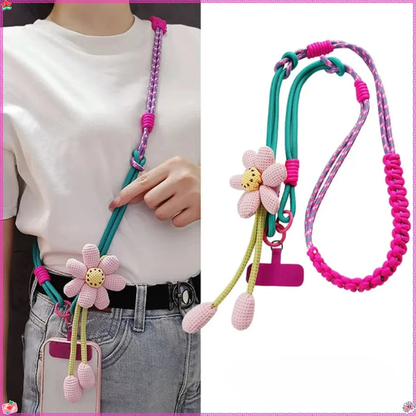 Clip and Go Daisy Rope Phone Strap