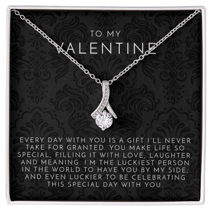 To My Valentine Eternal Rose Apple Box Set w/ Necklace + Gift Bag | Rush Delivery