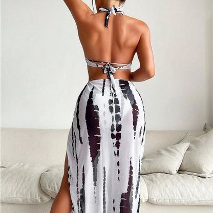 3-Piece Halter Bikini Cover-Up Resort Dress